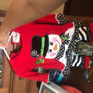 12/18 month christmas outfit with two tops